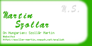 martin szollar business card